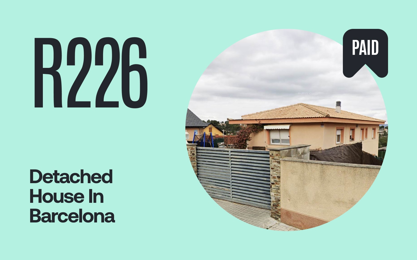 Repayment – R226 Detached House with a Garden in Barcelona 